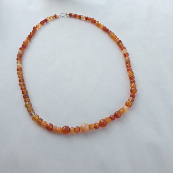 Jay King Mine Finds Carnelian Red Agate Sterling Silver 925 New 30" Carved - Picture 2 of 9